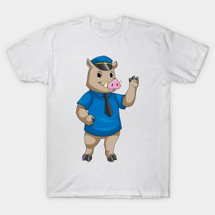 Boar as Police officer with Police hat T-Shirt